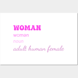 Woman .Noun Adult Human Female Posters and Art